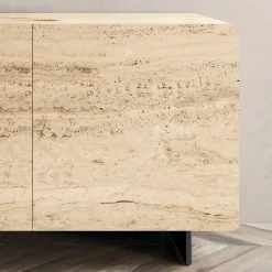 Viadurini Living Sideboards-Wohnzimmer-Sideboard mit 2 Türen in Travertin-Marmor-Finish, hergestellt in Italien – Jon