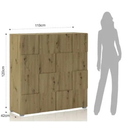 Viadurini Living Sideboards-Wohnzimmer-Sideboard mit 2 Flügeltüren in Eichenoptik – Natrium