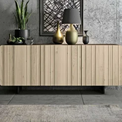 Viadurini Living Sideboards-Wohnzimmer-Sideboard mit 3 Türen in Sand-Finish, hergestellt in Italien – Jan