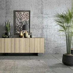 Viadurini Living Sideboards-Wohnzimmer-Sideboard mit 3 Türen in Sand-Finish, hergestellt in Italien – Jan