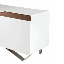 Viadurini Living Sideboards-Wohnzimmer-Sideboard mit 4 Türen in Weiß und Canaletto-Finish, hergestellt in Italien – Any