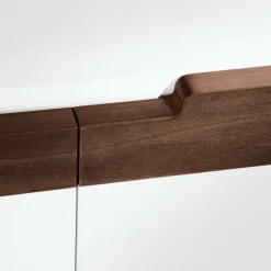 Viadurini Living Sideboards-Wohnzimmer-Sideboard mit 4 Türen in Weiß und Canaletto-Finish, hergestellt in Italien – Any