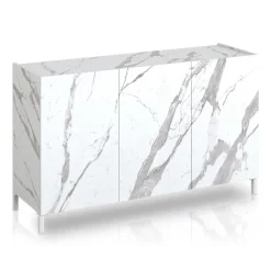 Viadurini Living Sideboards-Wohnzimmer-Sideboard mit Melamin-Marmor-Finish, hergestellt in Italien – Zink