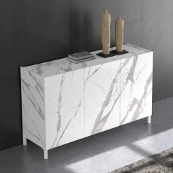 Viadurini Living Sideboards-Wohnzimmer-Sideboard mit Melamin-Marmor-Finish, hergestellt in Italien – Zink