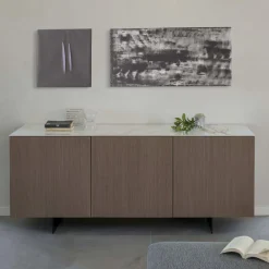 Viadurini Living Sideboards-Wohnzimmer-Sideboard mit Stahlgestell und Melaminstruktur - Adriel