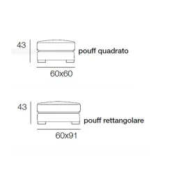 Viadurini Living Sitzsäcke|Sitzsäcke-Wohnzimmer-Sitzpuff mit Stoffbezug und Behälter Made in Italy - Nantes