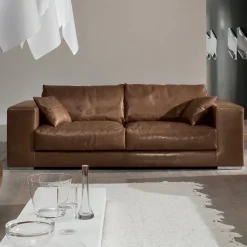 Viadurini Living Moderne Sofas-Wohnzimmersofa aus Holz, Polyurethan und Metall Made in Italy - Sparkling
