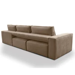 Viadurini Living Moderne Sofas-Wohnzimmersofa mit Halbinsel aus Tortora-Stoff Made in Italy - Burgund