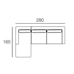 Viadurini Living Moderne Sofas-Wohnzimmersofa mit Halbinsel aus Tortora-Stoff Made in Italy - Burgund