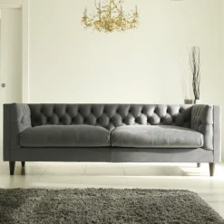 Viadurini Living Moderne Sofas-Wohnzimmersofa mit Holzstruktur und Füßen Made in Italy - Comico