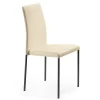 Viadurini Living Design Stühle-Wohnzimmerstuhl aus elfenbeinfarbenem Leder und Stahl, hergestellt in Italien – Kind