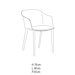 Viadurini Living Design Stühle-Wohnzimmerstuhl aus farbigem Polypropylen Made in Italy, 4 Stück - Marbella
