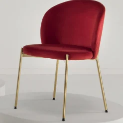 Viadurini Living Moderne Stühle-Wohnzimmerstuhl aus gepolstertem Samt und goldenem Metall 4 Stück - Assunta