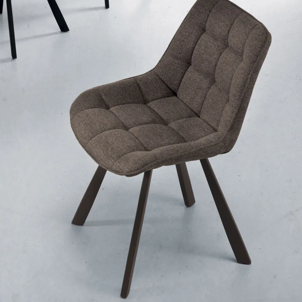 Viadurini Living Moderne Stühle-Wohnzimmerstuhl aus gepolstertem Stoff und lackiertem Metall 4 Stück - Raggia