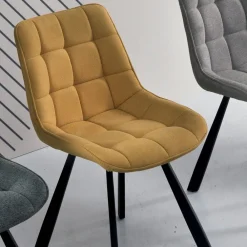 Viadurini Living Moderne Stühle-Wohnzimmerstuhl aus gepolstertem Stoff und lackiertem Metall 4 Stück - Raggia