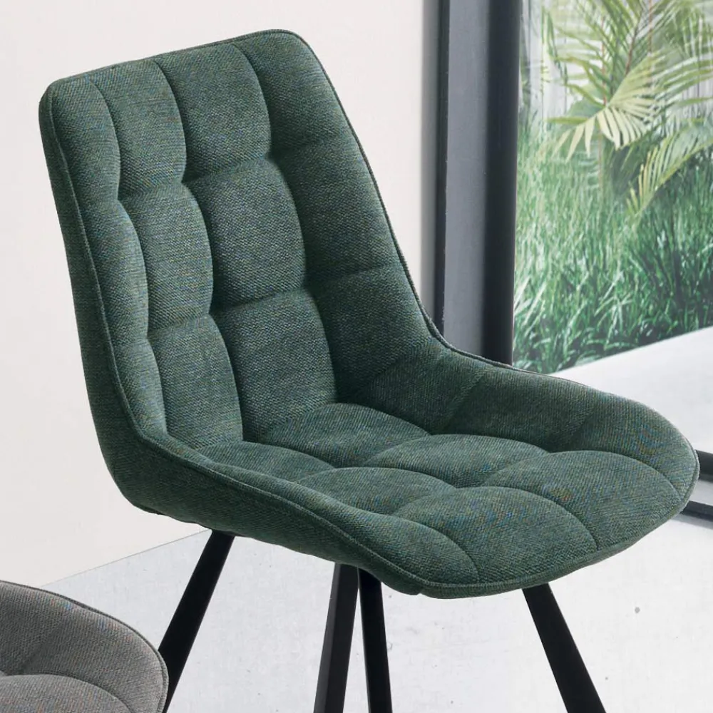 Viadurini Living Moderne Stühle-Wohnzimmerstuhl aus gepolstertem Stoff und lackiertem Metall 4 Stück - Raggia