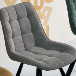 Viadurini Living Moderne Stühle-Wohnzimmerstuhl aus gepolstertem Stoff und lackiertem Metall 4 Stück - Raggia