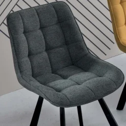 Viadurini Living Moderne Stühle-Wohnzimmerstuhl aus gepolstertem Stoff und lackiertem Metall 4 Stück - Raggia