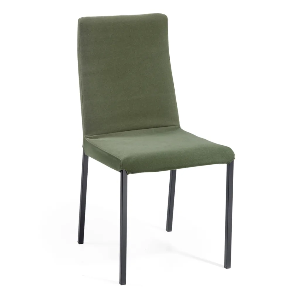 Viadurini Living Design Stühle-Wohnzimmerstuhl aus grünem Stoff, hergestellt in Italien – Fiorito