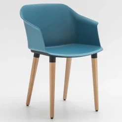 Viadurini Living Design Stühle-Wohnzimmerstuhl aus Holz und Polypropylen Made in Italy, 4 Stück - Marbella