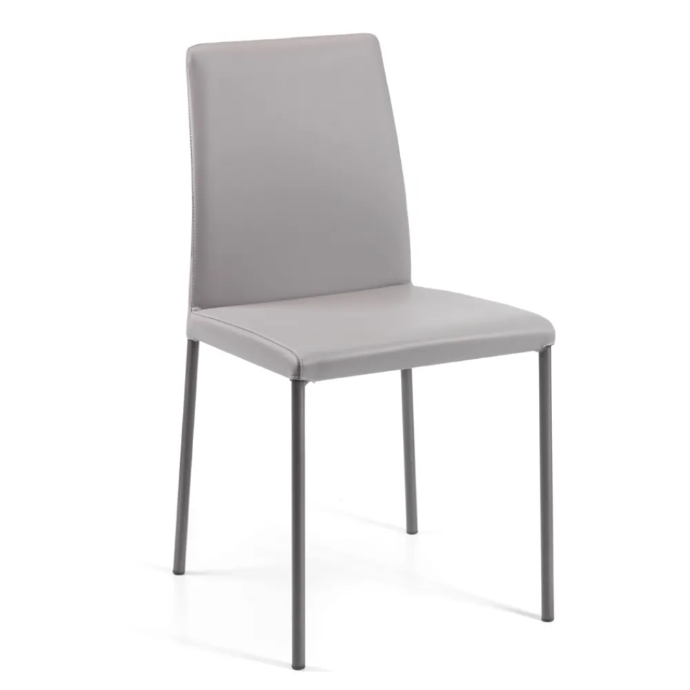 Viadurini Living Design Stühle-Wohnzimmerstuhl aus Öko-Leder und Stahl, hergestellt in Italien – Cucciolo