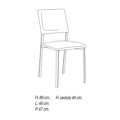 Viadurini Living Design Stühle-Wohnzimmerstuhl aus Metall und Mikrofasersitz Made in Italy, 2 Stück - Fabiola