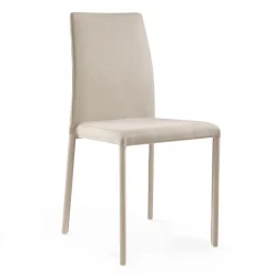 Viadurini Living Design Stühle-Wohnzimmerstuhl aus sandfarbenem Stoff und Stahl, hergestellt in Italien – Cigno