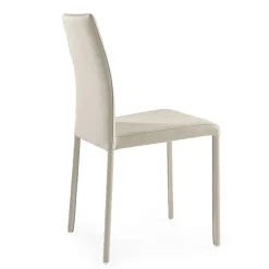 Viadurini Living Design Stühle-Wohnzimmerstuhl aus sandfarbenem Stoff und Stahl, hergestellt in Italien – Cigno