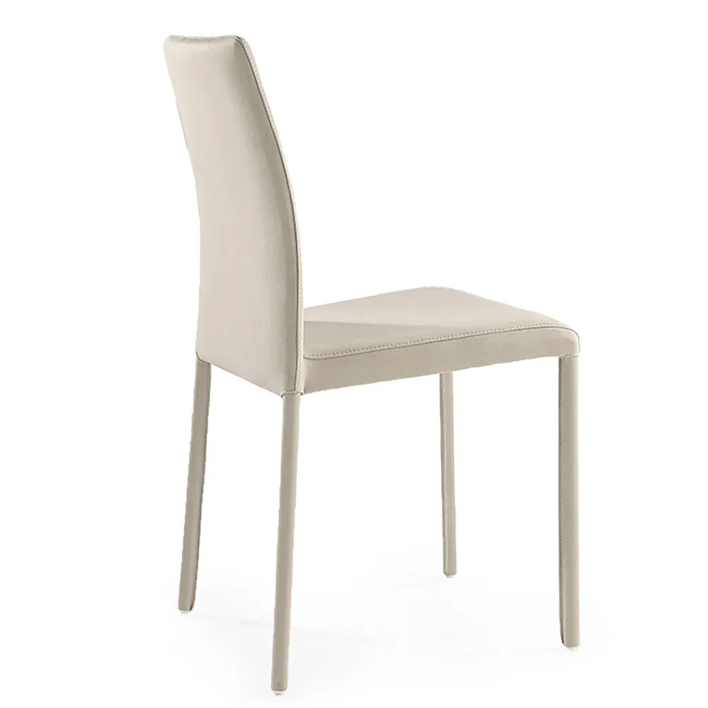 Viadurini Living Design Stühle-Wohnzimmerstuhl aus sandfarbenem Stoff und Stahl, hergestellt in Italien – Cigno