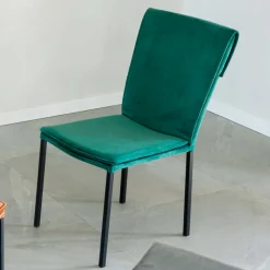 Viadurini Living Moderne Stühle-Wohnzimmerstuhl aus schmutzabweisendem Samt und schwarzer Struktur – Haroon