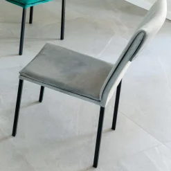 Viadurini Living Moderne Stühle-Wohnzimmerstuhl aus schmutzabweisendem Samt und schwarzer Struktur – Haroon