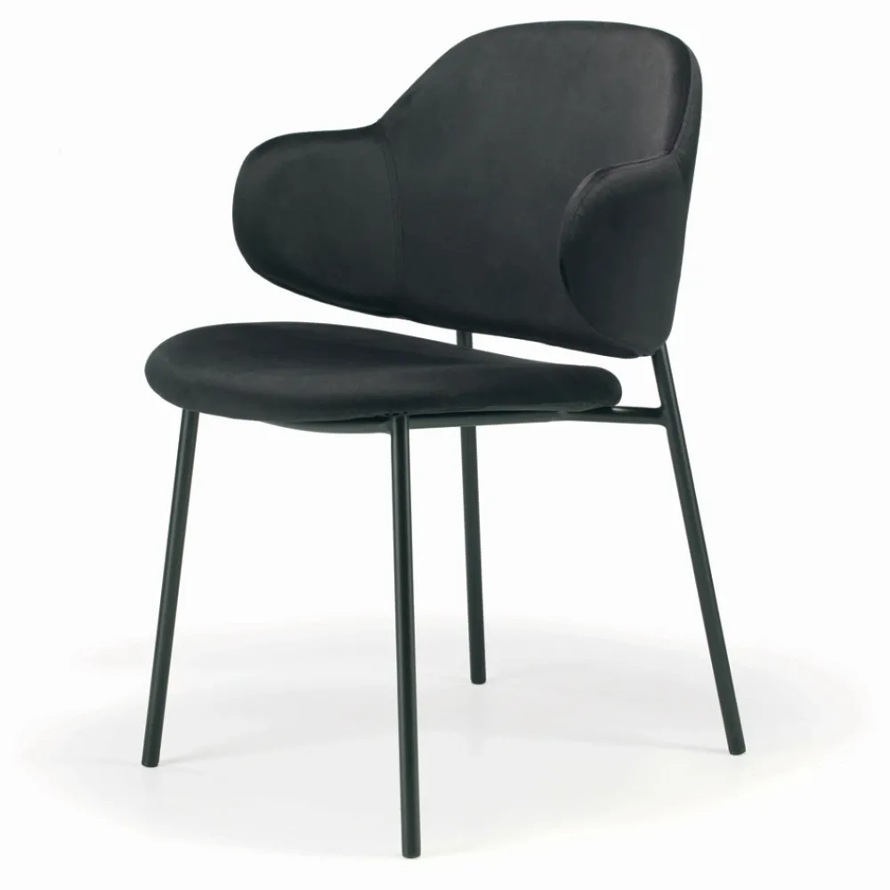 Viadurini Living Design Stühle-Wohnzimmerstuhl aus Stahl und Samt, hergestellt in Italien – Foggia