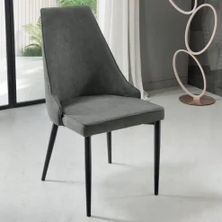 Viadurini Living Moderne Stühle-Wohnzimmerstuhl aus Stoff mit geformtem und gepolstertem Sitz 4 Stück - Isaak