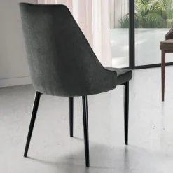 Viadurini Living Moderne Stühle-Wohnzimmerstuhl aus Stoff mit geformtem und gepolstertem Sitz 4 Stück - Isaak