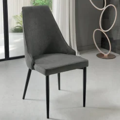 Viadurini Living Moderne Stühle-Wohnzimmerstuhl aus Stoff mit geformtem und gepolstertem Sitz 4 Stück - Isaak