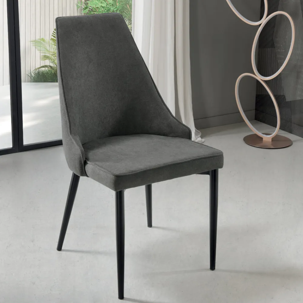 Viadurini Living Moderne Stühle-Wohnzimmerstuhl aus Stoff mit geformtem und gepolstertem Sitz 4 Stück - Isaak