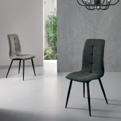 Viadurini Living Moderne Stühle-Wohnzimmerstuhl aus Stoff mit schwarzem Metallgestell 4 Stück - Menegildo