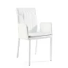 Viadurini Living Design Stühle-Wohnzimmerstuhl mit Armlehnen aus weißem Leder, hergestellt in Italien – Casetta