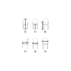 Viadurini Living Design Stühle-Wohnzimmerstuhl mit Armlehnen aus weißem Leder, hergestellt in Italien – Casetta