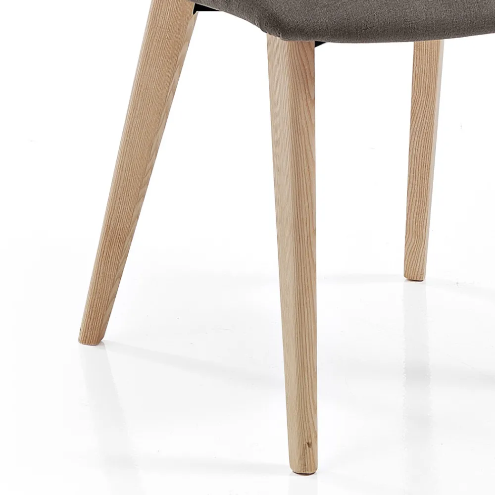 Viadurini Living Design Stühle-Wohnzimmerstuhl mit Stoffbezug und Beinen aus Eschenholz - Florinda