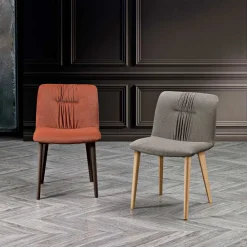 Viadurini Living Design Stühle-Wohnzimmerstuhl mit Stoffbezug und Beinen aus Eschenholz - Florinda