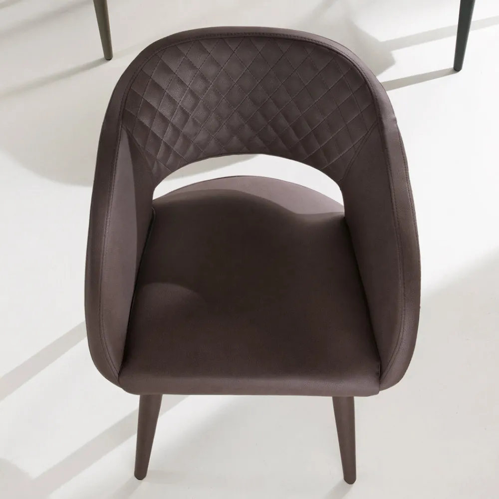 Viadurini Living Moderne Stühle-Wohnzimmerstuhl Sitz und Beine aus gepolstertem Kunstleder 2 Stück - Cupiolo