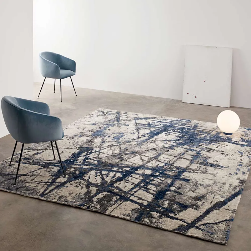 Viadurini Carpets Teppiche-Wohnzimmer-Teppich des modernen Designs mit Muster in der Bambusseide und in der Wolle - Laptos