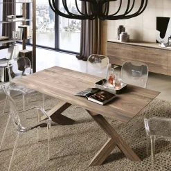 Viadurini Living Esstische Nach Mass|Esstische-Wohnzimmertisch aus echtem massivem Nussbaumholz Made in Italy - Boromir