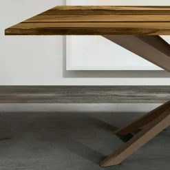 Viadurini Living Esstische-Wohnzimmertisch mit Eichenholzplatte und farbigem Epoxidharz – Miklas