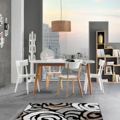 Viadurini Living Esstische-Wohnzimmertisch mit MDF-Platte und Holzsockel – Silber