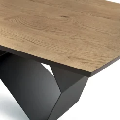 Viadurini Living Esstische-Wohnzimmertisch 200x100 aus Eichenfurnier und Metall - Cross