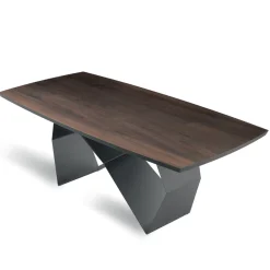 Viadurini Living Esstische-Wohnzimmertisch 200x100 aus Eichenfurnier und Metall - Cross