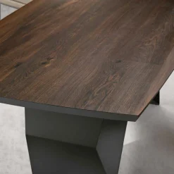 Viadurini Living Esstische-Wohnzimmertisch 200x100 aus Eichenfurnier und Metall - Cross