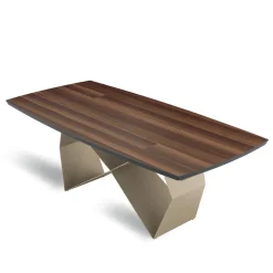 Viadurini Living Esstische-Wohnzimmertisch 200x100 aus Eichenfurnier und Metall - Cross